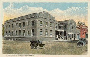 A postcard from the Sherman Hotel in Wasco, Oregon.