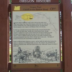 Oregon History sign at the park in Grass Valley, Oregon.