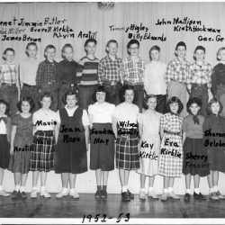 Grace Zevely's class, 1952-53 at the Moro School in Moro, Oregon.