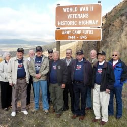 World War II Veterans Highway Sign installation.